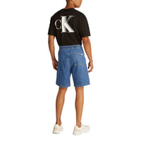 Blue Cotton Bermuda Shorts