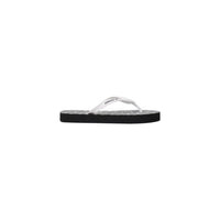 Black And White Rubber Flip-Flop Sandals