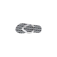 Black And White Rubber Flip-Flop Sandals
