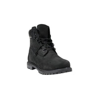 Black Leather Lace-Up Boots