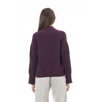 Burgundy Merino Wool Women Cardigan