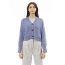 Light Blue Merino Wool Women Cardigan