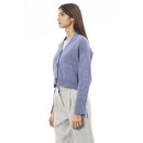 Light Blue Merino Wool Women Cardigan
