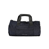 Blue Polyester Men's Bag with Adjustable Shoulder Strap