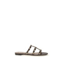 Brown Calf Leather Bos Taurus Flat Sandals