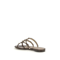 Brown Calf Leather Bos Taurus Flat Sandals