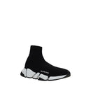 Black Polyester Athletic Sneakers