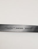 Black Leather Studded Silver-Tone Buckle Belt