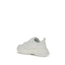 White Polyester Athletic Sneakers
