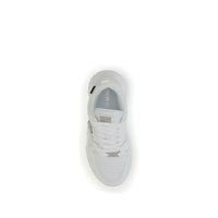 White Polyester Athletic Sneakers