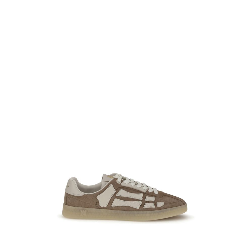 Beige Calf Leather Bos Taurus Athletic Sneakers