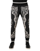 Black Cotton Bandana Jogger Sweatpants Pants