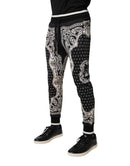 Black Cotton Bandana Jogger Sweatpants Pants