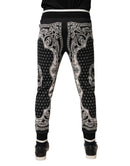 Black Cotton Bandana Jogger Sweatpants Pants