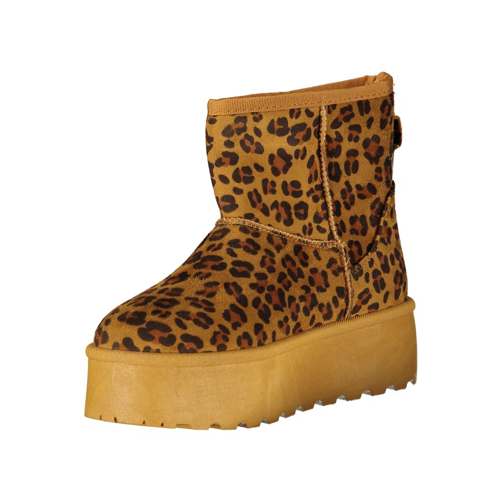 Marrone Polyester Women Ankle Boot