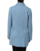 Blue Buttoned Down Trench Coat Jacket