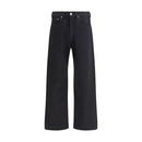 Black Cotton Straight-Leg Jeans