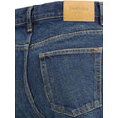 Blue Cotton Straight-Leg Jeans
