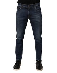 Blue Cotton Stretch Skinny Men Denim Jeans