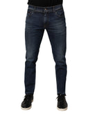 Blue Cotton Stretch Skinny Men Denim Jeans