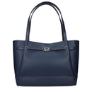 Blue Leather Shoulder Bag