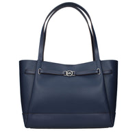 Blue Leather Shoulder Bag