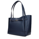 Blue Leather Shoulder Bag