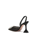 Black Polyester High Heel Pumps