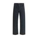 Black Cotton Straight-Leg Jeans
