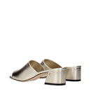 Gold Leather Platform Sandals