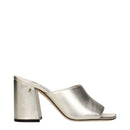 Gold Leather Platform Sandals