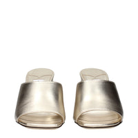 Gold Leather Platform Sandals