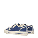 Blue Fabric Low Top Sneakers