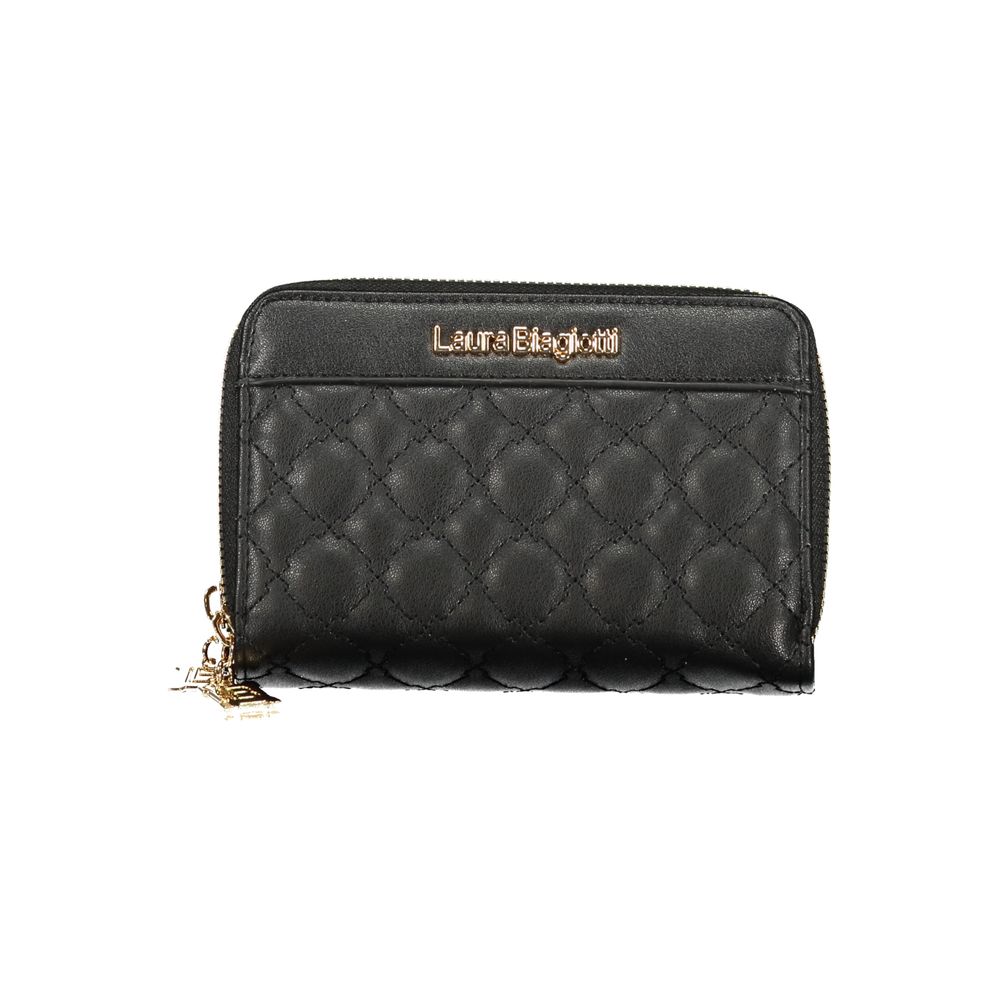 Black Polyurethane Women Wallet
