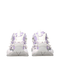 White Fabric Chunky Sneakers