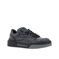 Black Cotton Low Top Sneakers