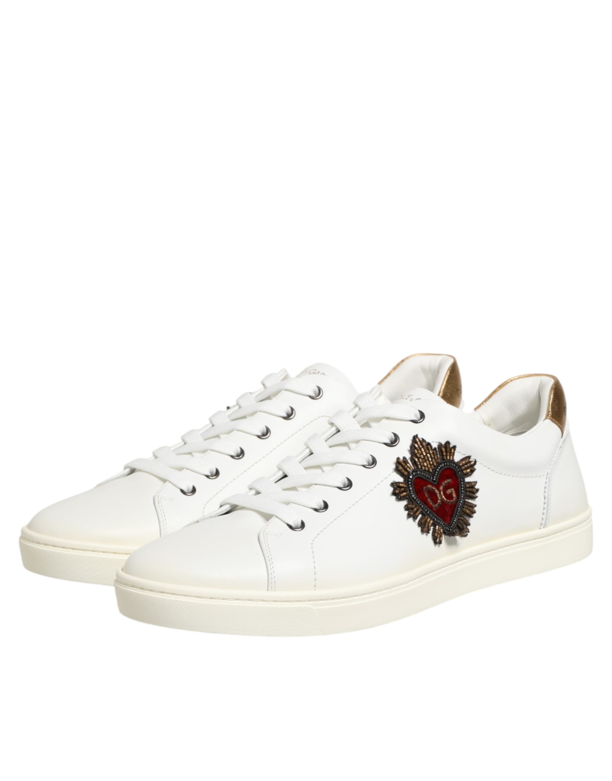White Heart Embellished Sneakers Shoes