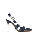 Blue Calfskin High Heel Pumps