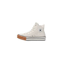 Cream Leather High Top Sneakers