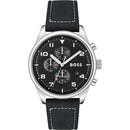 Black Leather Dress Watch