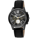 Black Leather Dress Watch