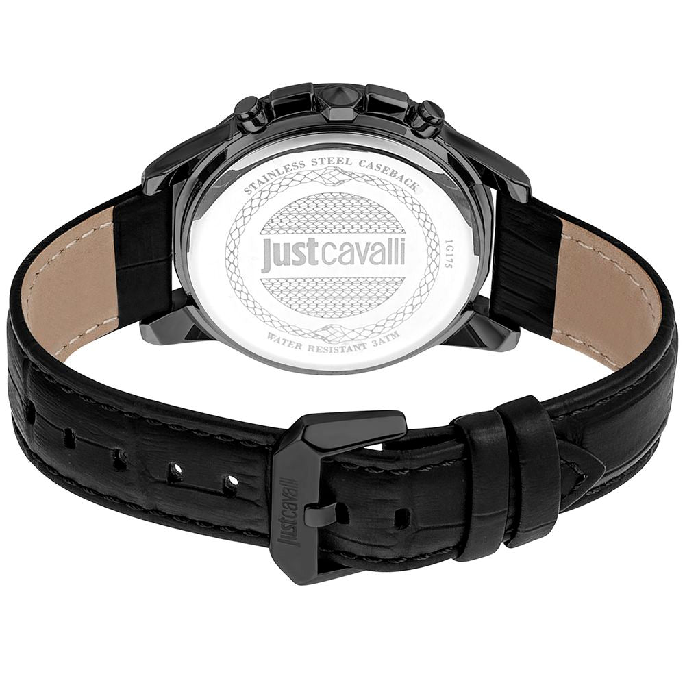 Black Leather Dress Watch