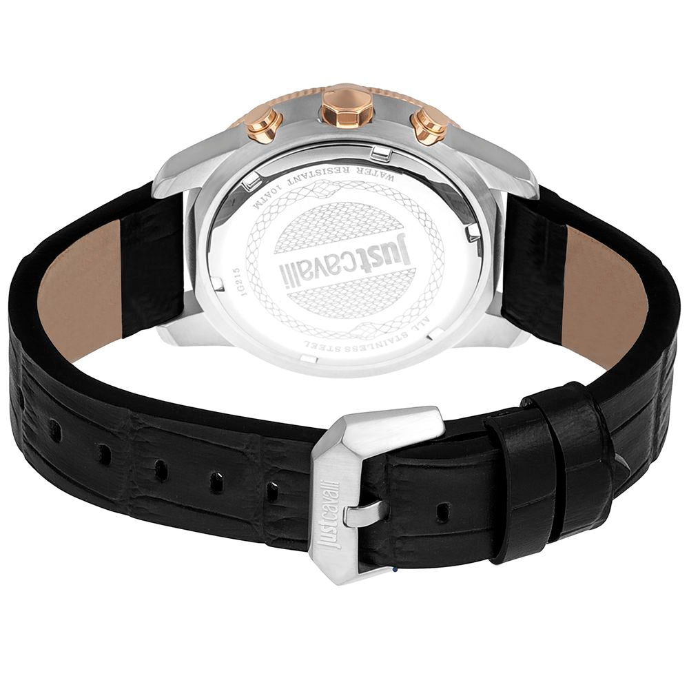 Black Leather Dress Watch