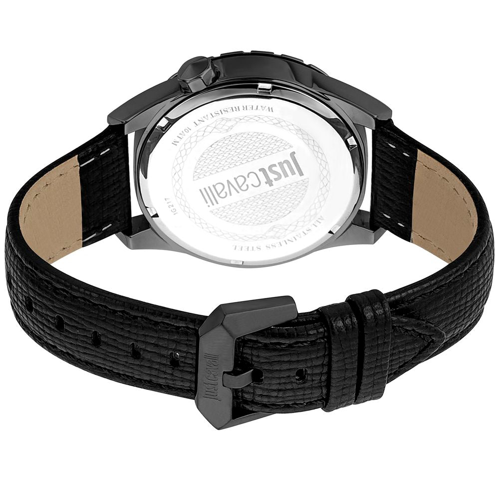 Black Leather Dress Watch