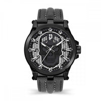 Black Leather Dress Watch