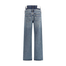 Blue Recycled Cotton Straight-Leg Jeans