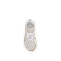 Cream Calf Leather Bos Taurus Low Top Sneakers