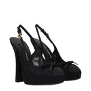 Black Satin High Heel Pumps