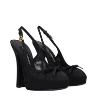Black Satin High Heel Pumps
