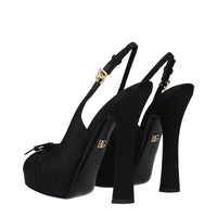 Black Satin High Heel Pumps